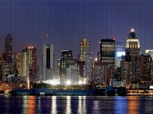 Панель ПВХ мозайка 0,3 Ночной город