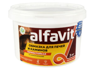 Обмазка для печей и каминов белая 3кг ALFAVIT Альфа Россия *252671