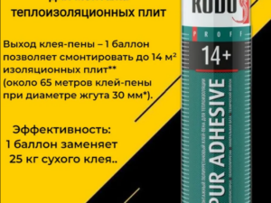 Клей-пена монтаж всесезон 14+ для теплоизоляции и декора 1000мл PROFF KUDO Россия
